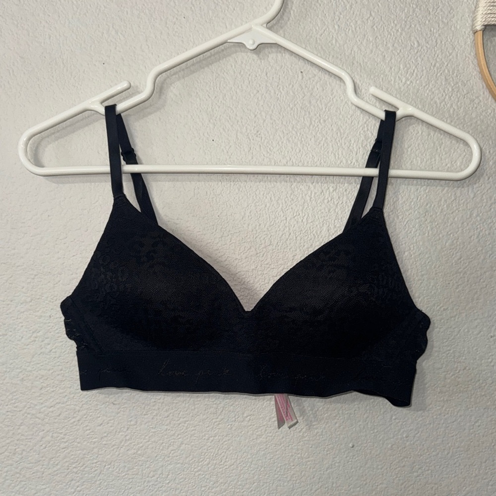 PINK Black Lace Bra
